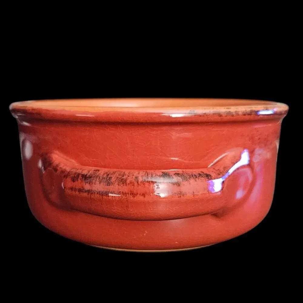 De Silva Italian Pottery Soup Crock Bowl Terra Cotta Red Made Italy